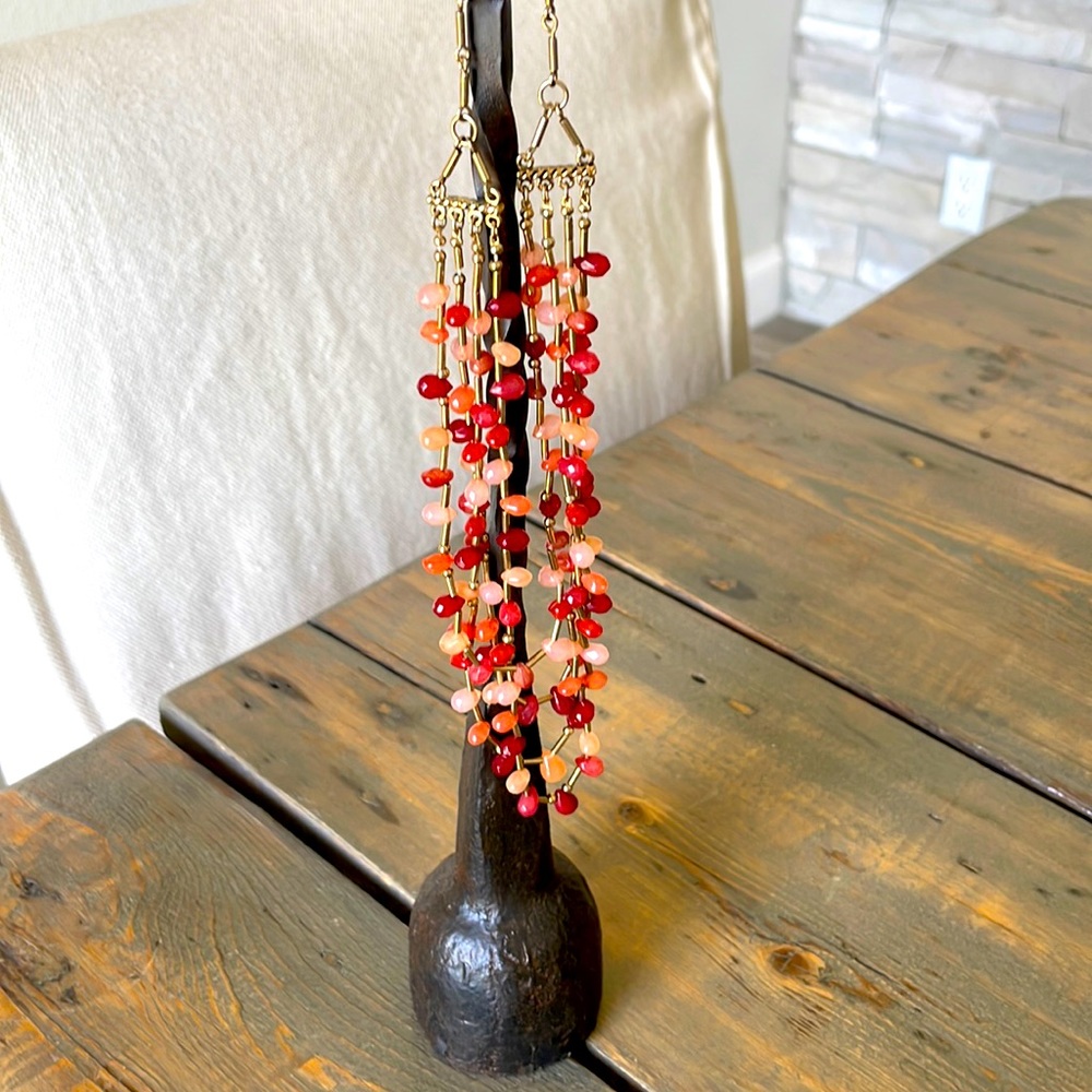 Vintage Monet Coral and Cream Necklace